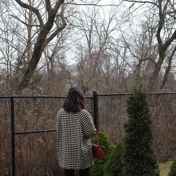 Marks & Spencer Black and White Coat (Medium) - Picture 8 of 9